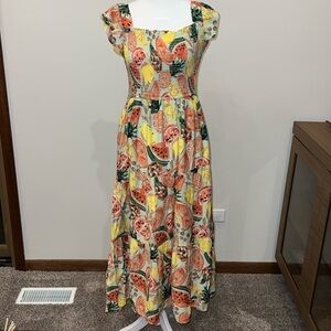 Summer Fruit Maxi Dress